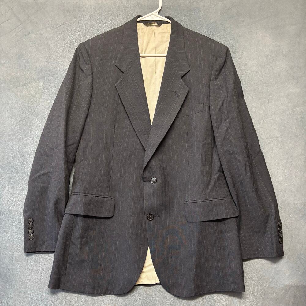 Man in Wool Blazer Union Made in USA Pinstripe Preppy Academia Professor Office